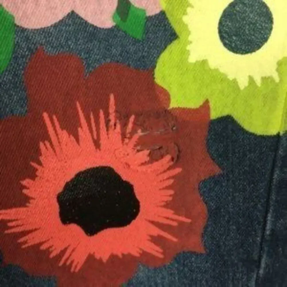 Mislook Floral Painted Tapered Leg Denim Medium